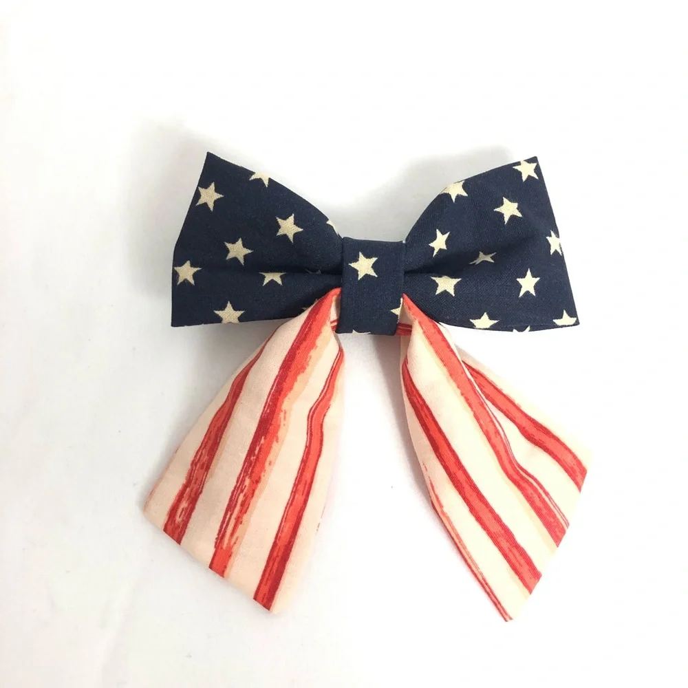 Handmade forth of July Sailor hair bows